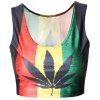 Sexy Hit Color Maple Leaf Print Bodycon Cropped Tank Top For Women - multicolore ONE SIZE(FIT SIZE XS TO M)