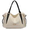 Pretty PU Leather and Zip Design Tote Bag For Women - Blanc 