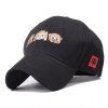 Chic Cute Monkey Emoji broderie noire casquette de baseball pour les femmes - Noir 