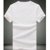 Modish Round Neck Pure Color Zipper Design Short Sleeve Men's T-Shirt - Blanc 5XL