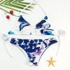 Sexy Halter Triangle Floral Print Bikini Costume Pour Femmes - multicolore S