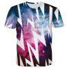 T-shirt Foudre 3D Starry Sky Imprimer col rond manches courtes hommes - multicolore M