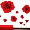 Haute Qualité Motif Red Rose Removeable Stickers muraux - Rouge 
