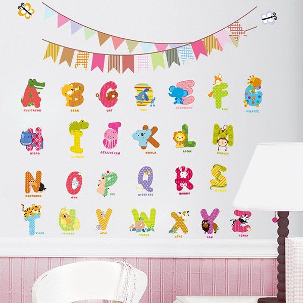 

High Quality Colorful Letter Pattern Removeable Early Learning Wall Stickers, Colormix