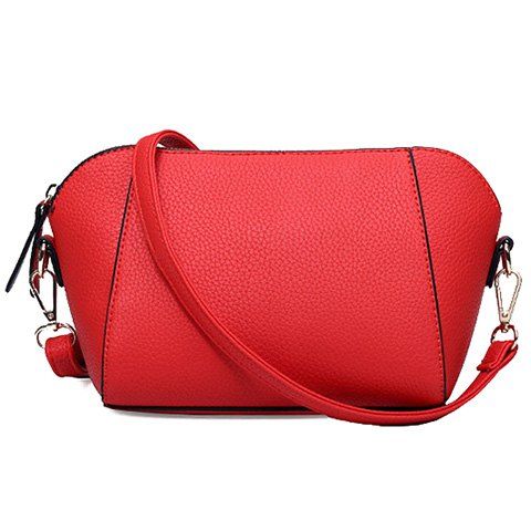 New Zipper d'arrivée et PU Cuir Design Sac bandoulière pour les femmes - Rouge 