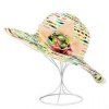Chic Handmade Flower and Stripy Embellished Women's Sun Hat - Jaune 