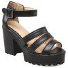 Trendy Solid Colour and Chunky Heel Design Women's Sandals - Noir 34