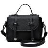 Fashion Strap and PU Leather Design Tote Bag For Women - Noir 