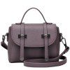 Fashion Strap and PU Leather Design Tote Bag For Women - Pourpre 
