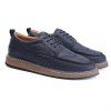 Trendy PU Leather and Solid Colour Design Men's Casual Shoes - Bleu 41