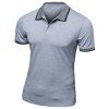 Polo Simple Turn-Down Collar manches courtes T-shirt - Gris M