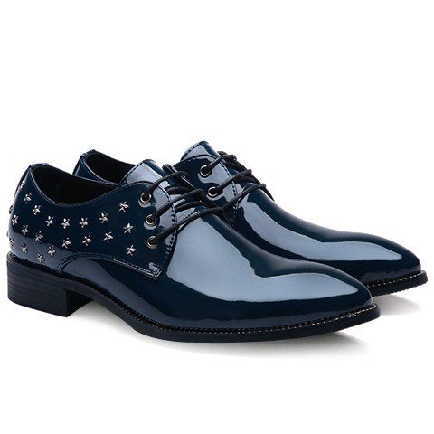 Chaussures habillées élégantes pour hommes et femmes en cuir verni - Bleu 42