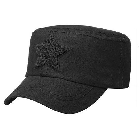 Stylish Five-Pointed Star Shape Embellished Men's Military Hat - Noir 