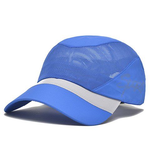 Élégant évider Mesh Agrémentée Color Block Baseball Cap - Bleu 