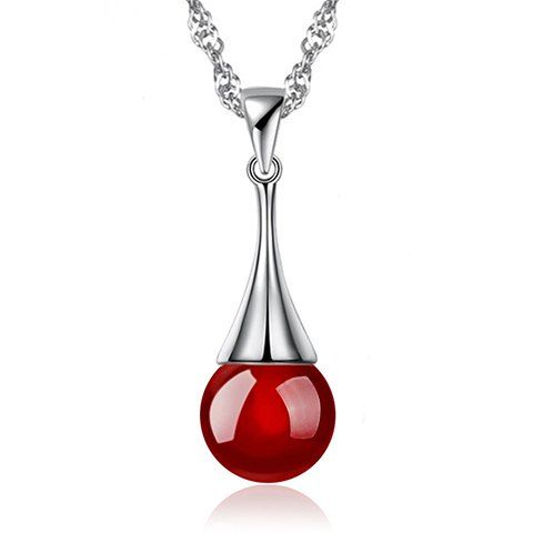 Collier pendentif Perle Chic pour les femmes - Rouge 