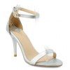 Graceful Strap cheville et PU cuir design sandales pour femmes - Argent 39