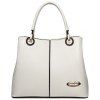 Trendy Solid Colour and Zipper Design Women's Tote Bag - Blanc 
