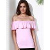 Femmes douces de l'épaule Volants Blouse - Rose M