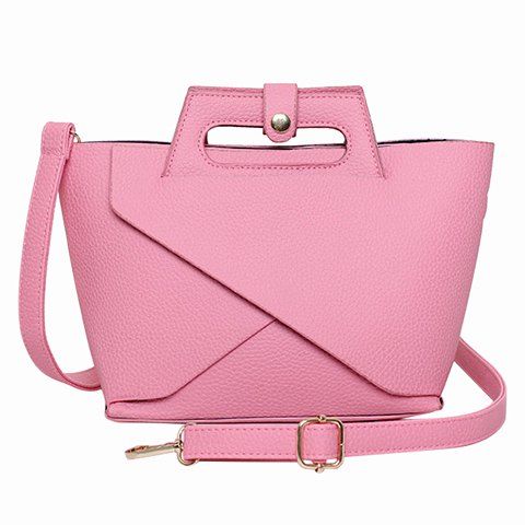 Graceful Solid Color and PU Leather Design Women's Tote Bag - Rose 