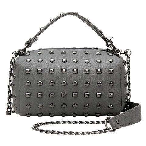Stylish Rivets and Chains Design Women's Tote Bag - Gris 