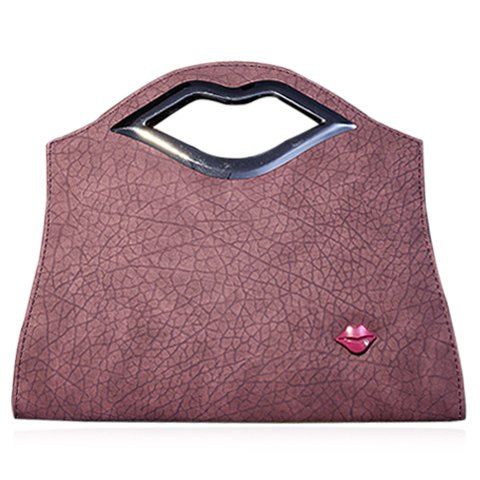 Trendy Metal and Lip Pattern Design Women's Tote Bag - Rose Foncé 