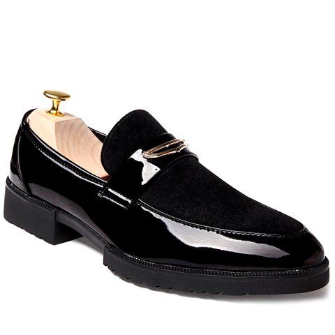 Mode en cuir verni noir et Design Chaussures de soirée pour hommes - Noir 38