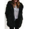 Bear Faux Fur Hooded Coat - BLACK S