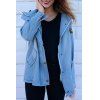 Trendy épais droite Demin Jacket + capuche gilet sans manches pour les femmes Twinset - Bleu clair L