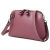 Concise Embossing and PU Leather Design Women's Crossbody Bag - Rose Foncé 