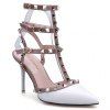 Sexy Patent Leather and Rivets Design Sandals For Women - Blanc 36