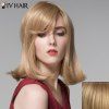 Perruque de cheveux humains de Attractive droite Queue Adduction capless Vogue Moyen Side Bang Femmes - Brun d'Or avec Blonde 