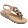 Casual Elastic Band and Rhinestones Design Sandals For Women - Abricot 36