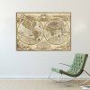 Élégant amovible Carte du monde Motif Chambre Décoration Stickers muraux - Kaki Léger 