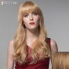 Trendy complet Bang Bouclés Cheveux longue perruque pour les femmes - Brun Avec Blonde 