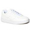 Fashion Lace-Up and PU Leather Design Sneakers For Women - WHITE 40