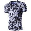 Trendy manches courtes Skulls Imprimer rond T-shirt Neck Men - multicolore L