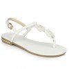 Doux tongs et talon plat design sandales pour femmes - Blanc 39