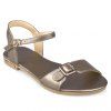 Trendy Buckle Strap and Solid Color Design Sandals For Women - Champagne 39