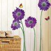 Autocollants Muraux Élégants Amovibles Motif Papillons Fleurs pour Décoration Chambre - Pourpre 