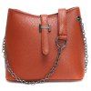 Chain Trendy et Solid Sac bandoulière DRAPEAU Design Femmes - Brun 
