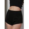 Noir Shorts Tendance taille haute zippées femmes - Noir 2XL