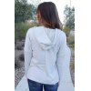 Stylish Long Sleeve Hooded Solid Color Lace-Up Women's Pullover Hoodie - LIGHT GRAY XL
