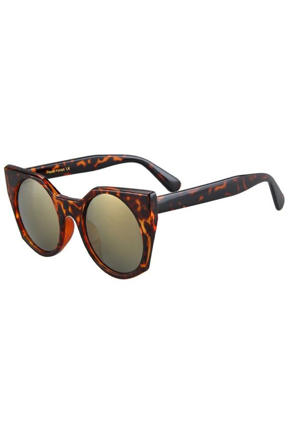 Mode Ronde Objectifs motif léopard lunettes de soleil Cat Eye pour les femmes - Brun 