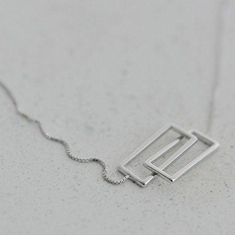 Chic Solid Color Geometric Necklace For Women - Argent 