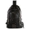 Casual PU Leather and Rivets Design Backpack For Men - Noir 