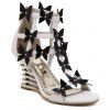 Trendy Wedge Heel and Bowknot Design Women's Sandals - Blanc 38