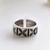 Chic Simple Style Carving Cuff Ring For Women - Argent ONE-SIZE