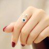 Chic Simple Style Round Star Cuff Ring For Women - Argent ONE-SIZE