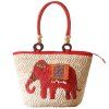 Motif Fashion Elephant and Weaving Design Sac fourre-tout pour les femmes - Rouge 