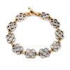 Chic Rhinestone Floral Hollow Out Bracelet For Women - d'or 